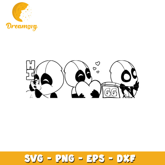 Cute Panda SVG Bundle PNG EPS DXF