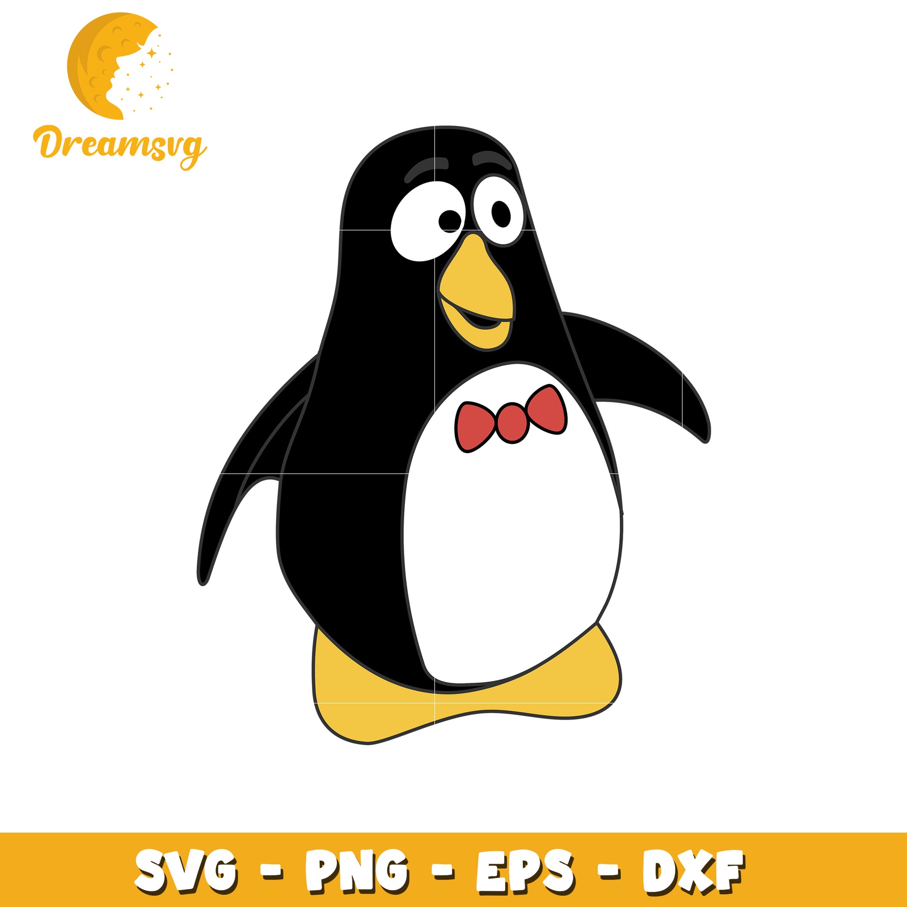 Cute Penguin Bowtie SVG PNG EPS DXF