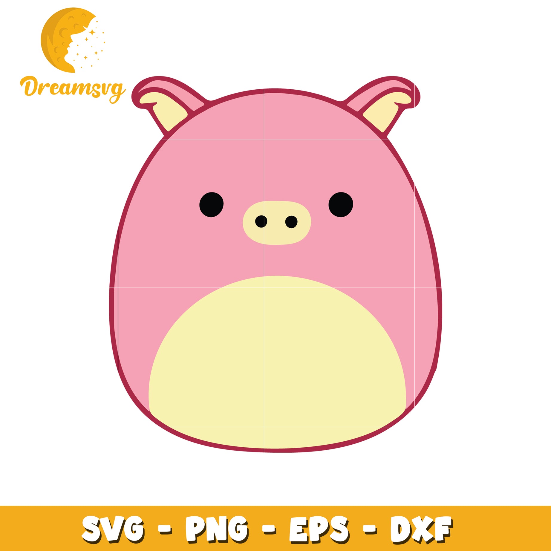 Cute Pig SVG Cut File PNG EPS DXF