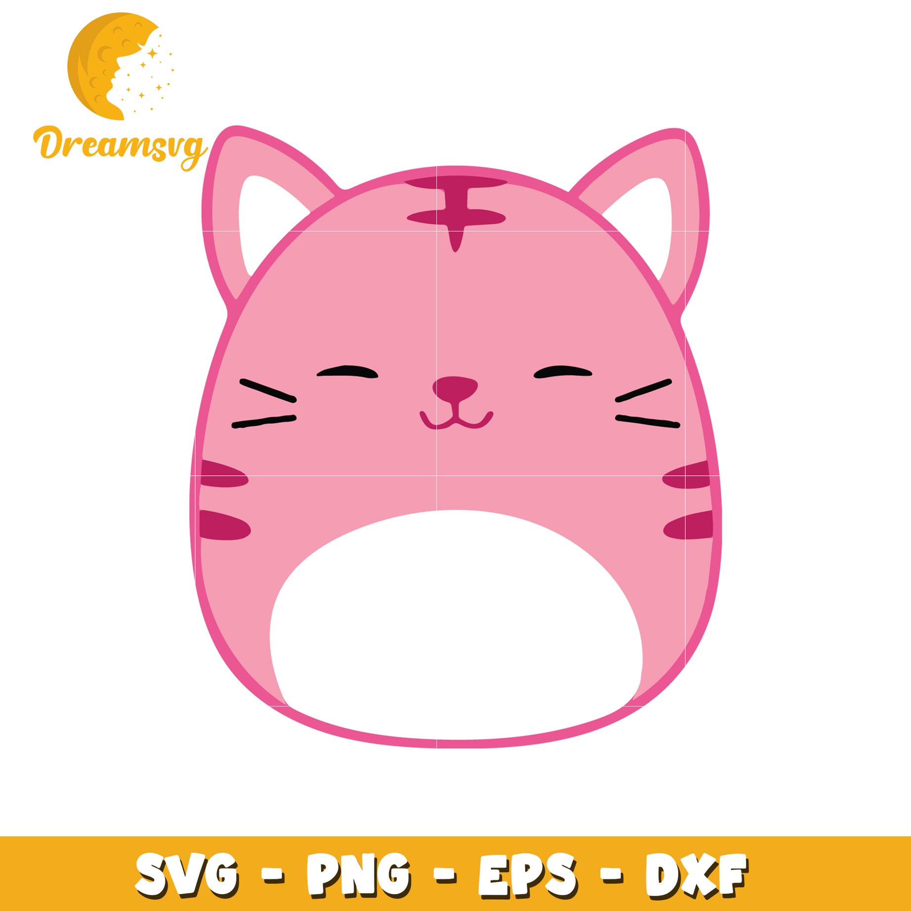 Cute Pink Cat SVG PNG EPS DXF