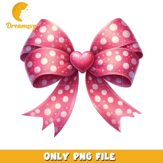 Cute Pink Polka Dot Bow PNG Download for Crafts