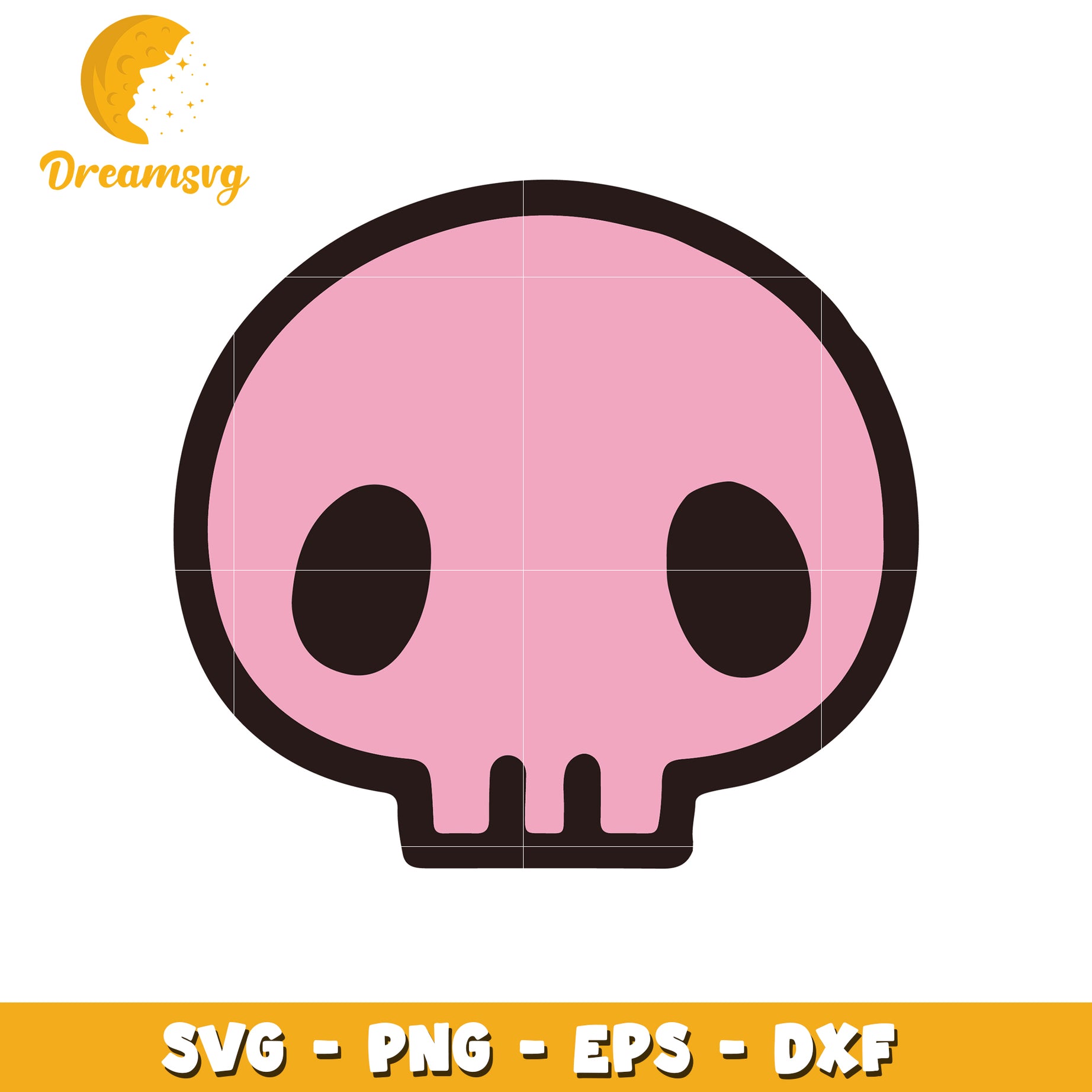 Cute Pink Skull PNG SVG EPS DXF