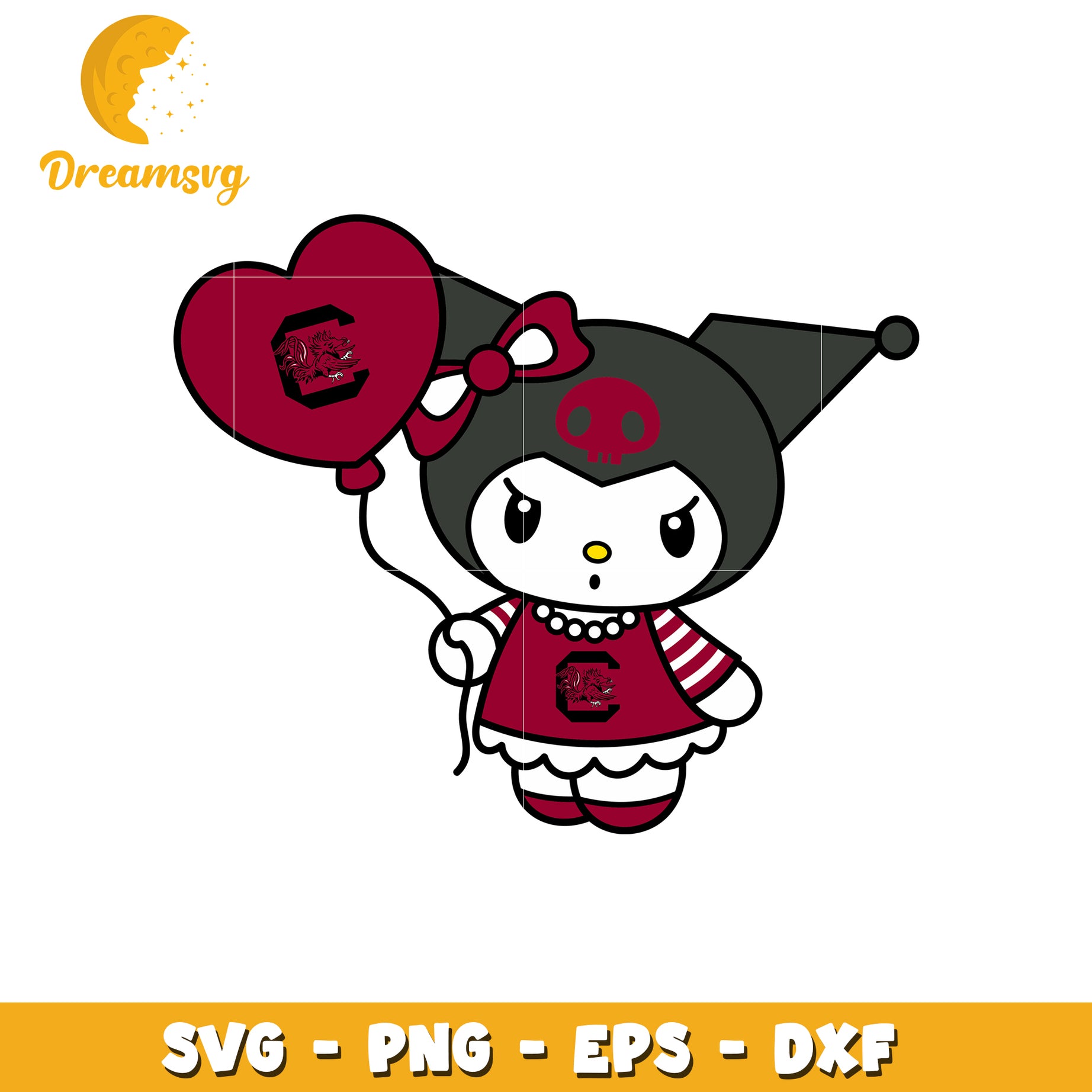 Cute Pirate Character with Heart Balloon SVG Design