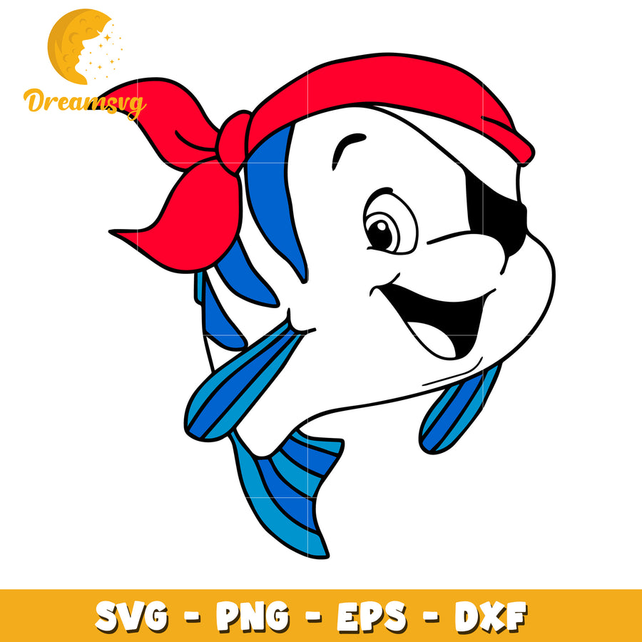Cute Pirate Fish SVG PNG EPS DXF