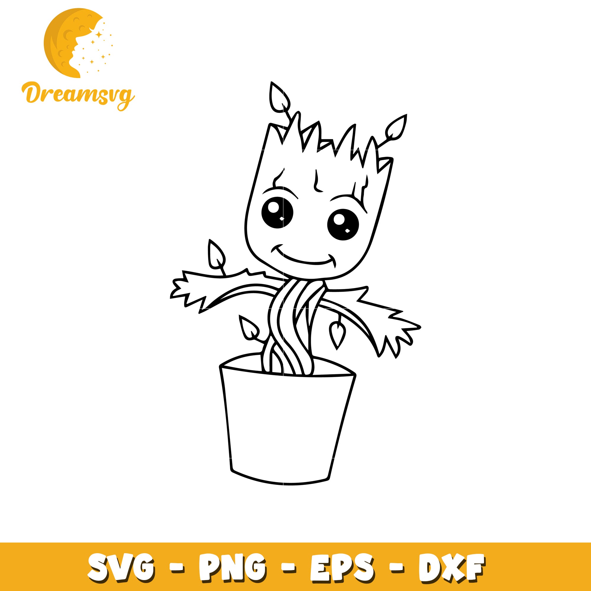 Cute Plant Character SVG for Craft Projects and Design