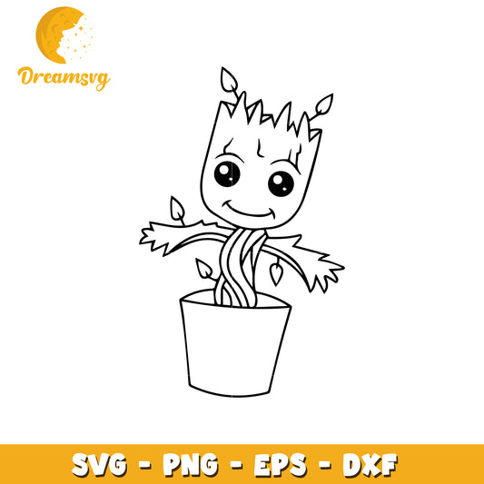 Cute Plant Character SVG for Craft Projects and Design