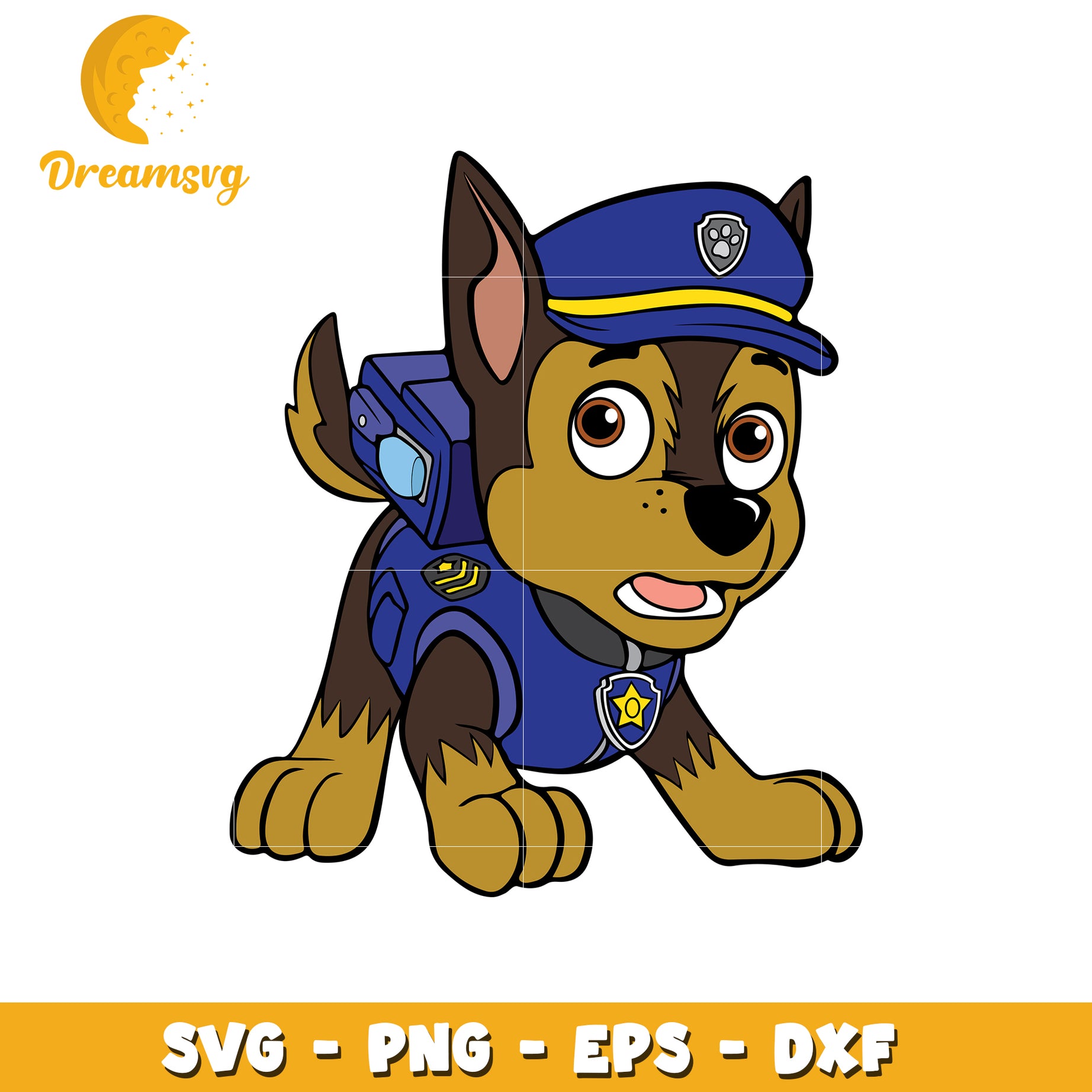 Cute Police Dog SVG Graphic for Kids Crafting