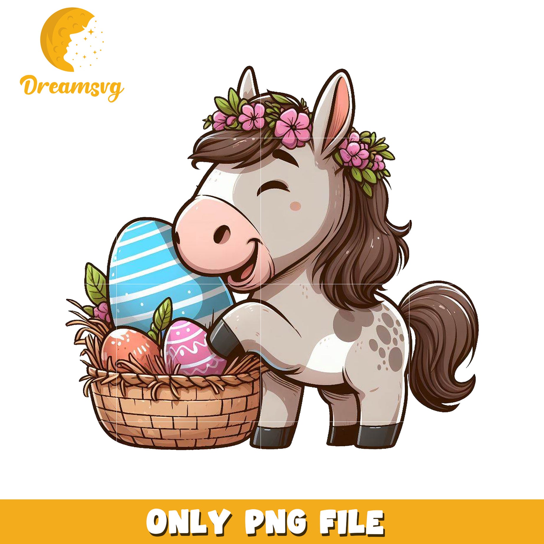 Cute Pony Easter PNG Clipart