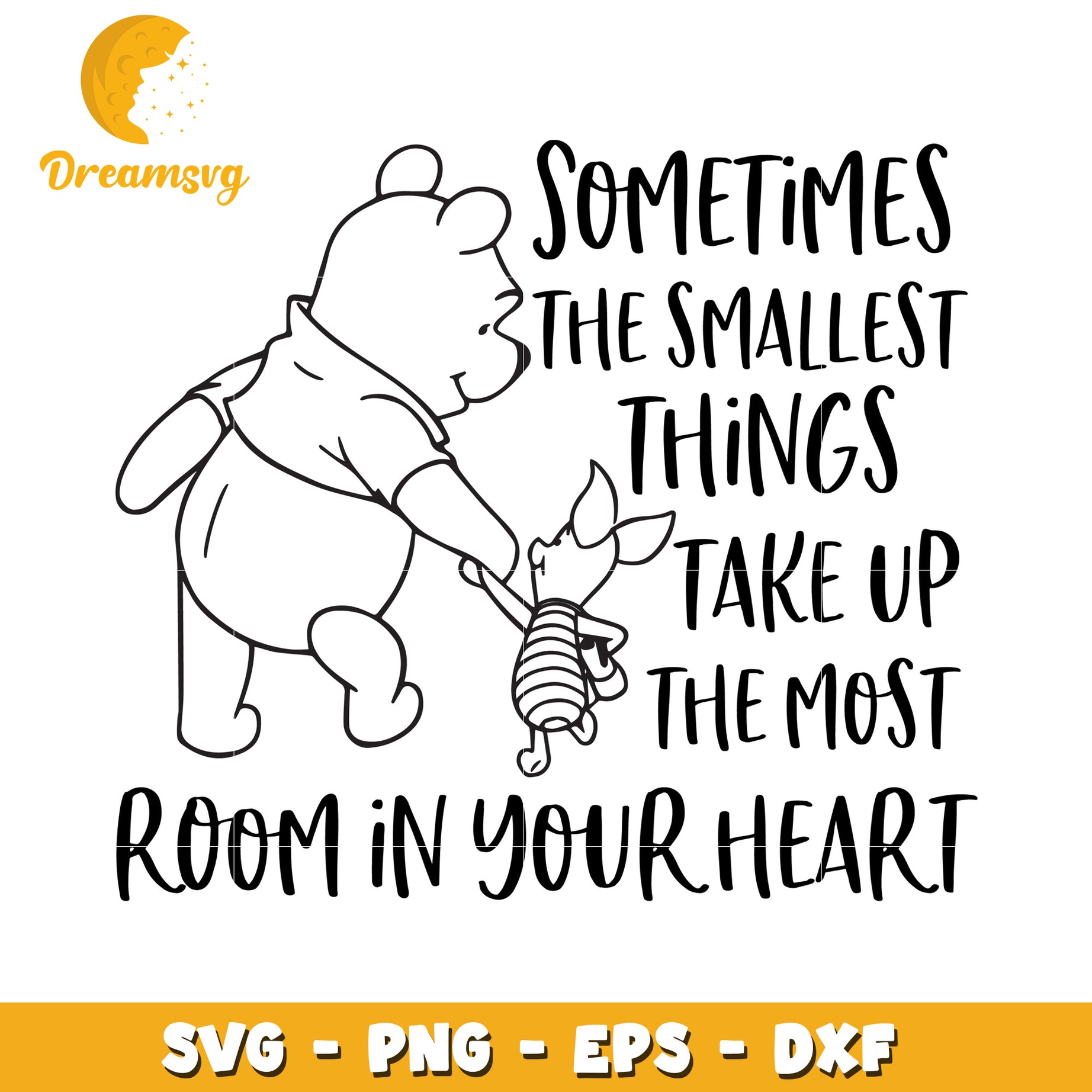 Cute Pooh and Piglet Quote SVG Design for Heartfelt Crafts