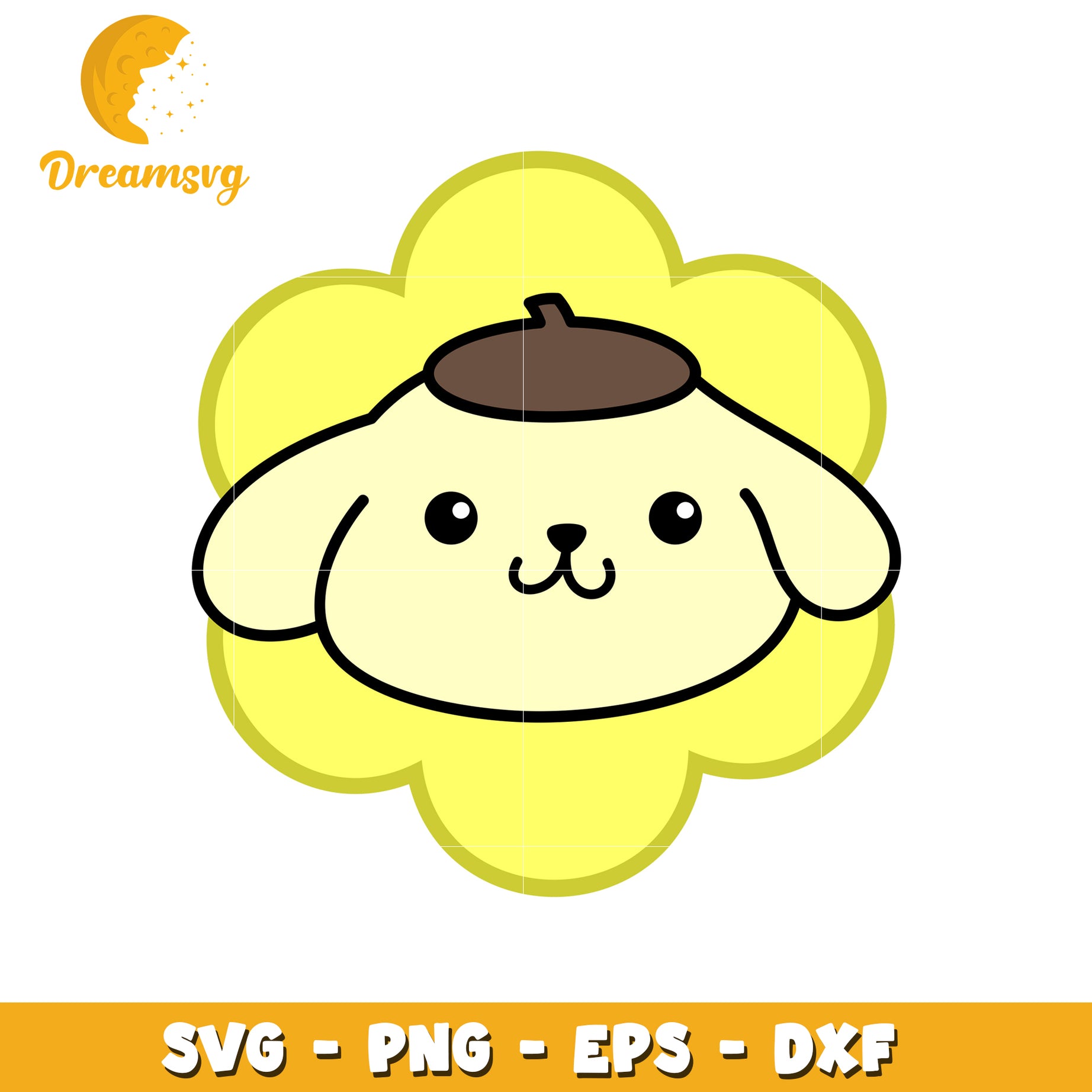 Cute Puppy Flower SVG PNG EPS DXF Cut File