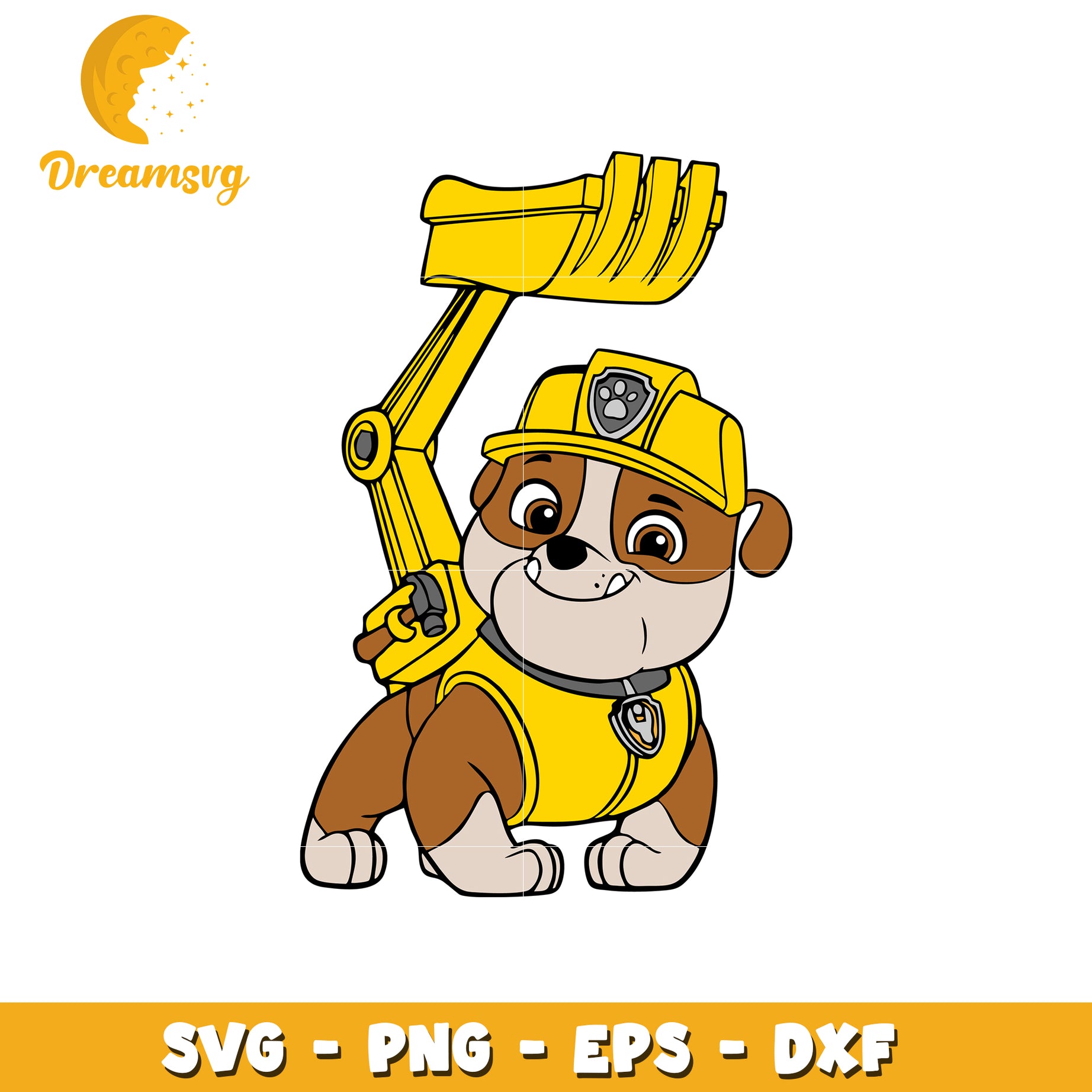 Cute Puppy with Construction Hat SVG Design for Kids