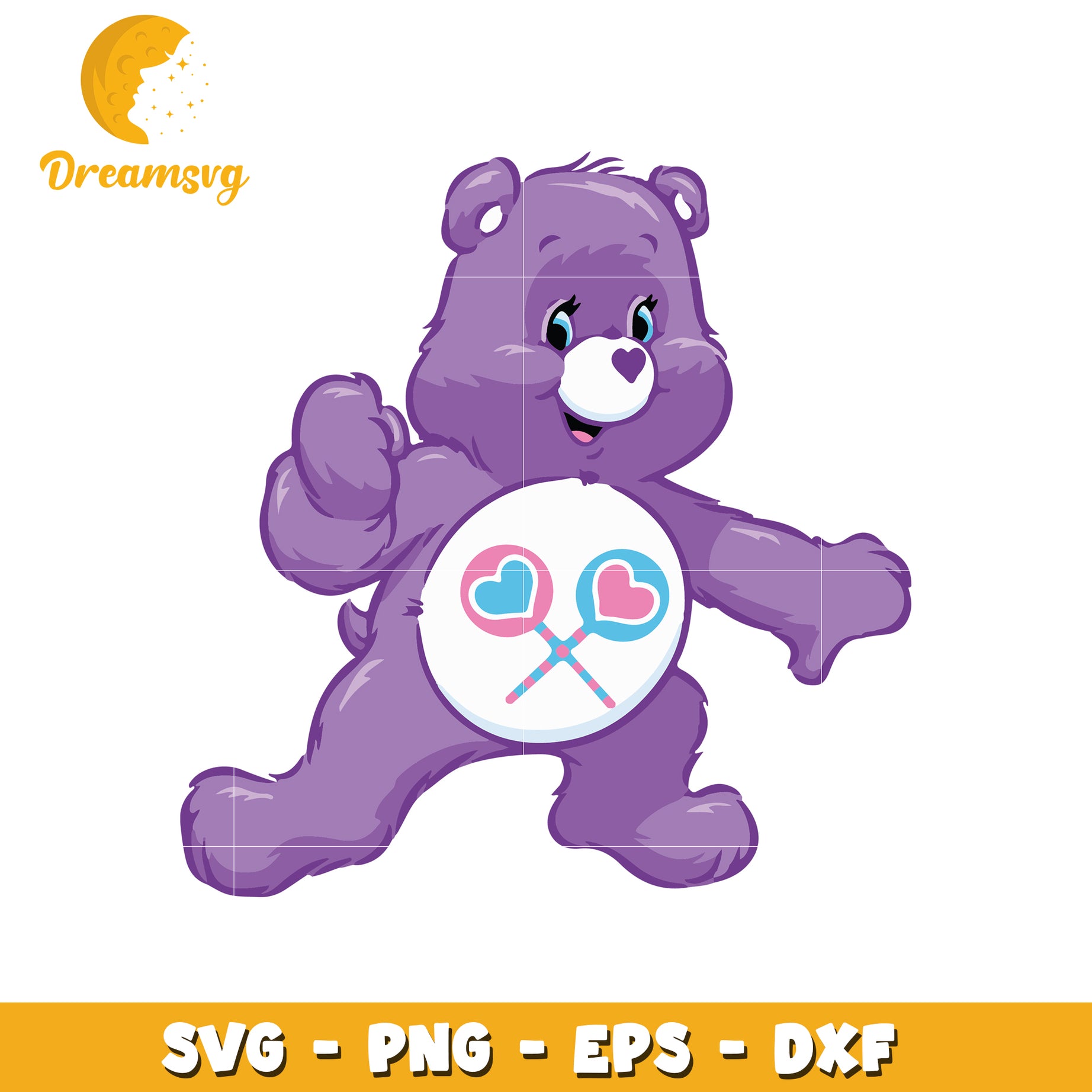 Cute Purple Bear SVG Love Theme Perfect for Crafts and Projects