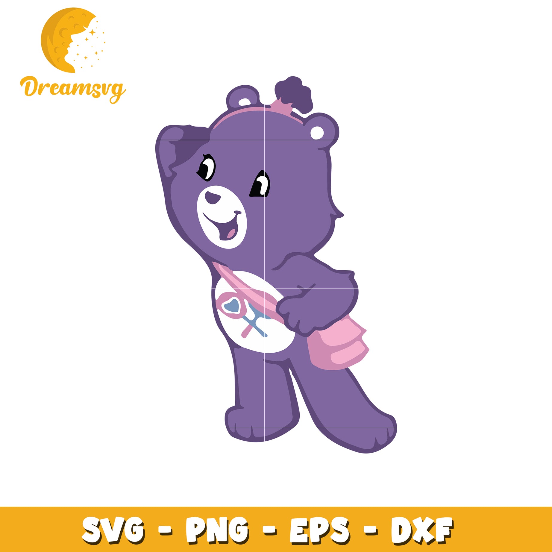 Cute Purple Bear SVG PNG EPS DXF