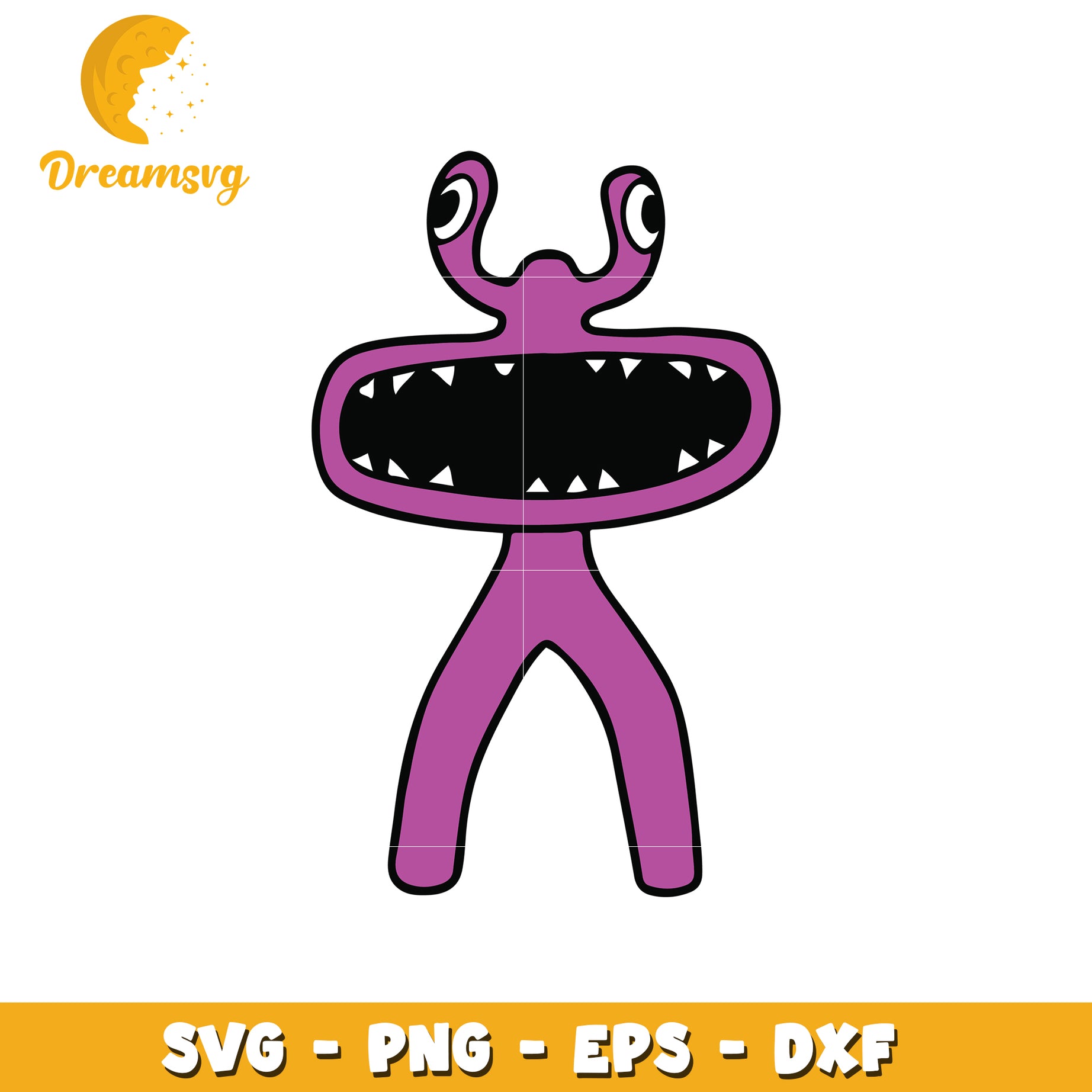 Cute Purple Monster SVG Graphic for Kids Crafts and Designs