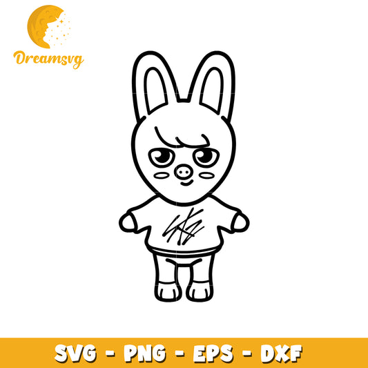 Cute Rabbit Character SVG Design for Crafts and Projects