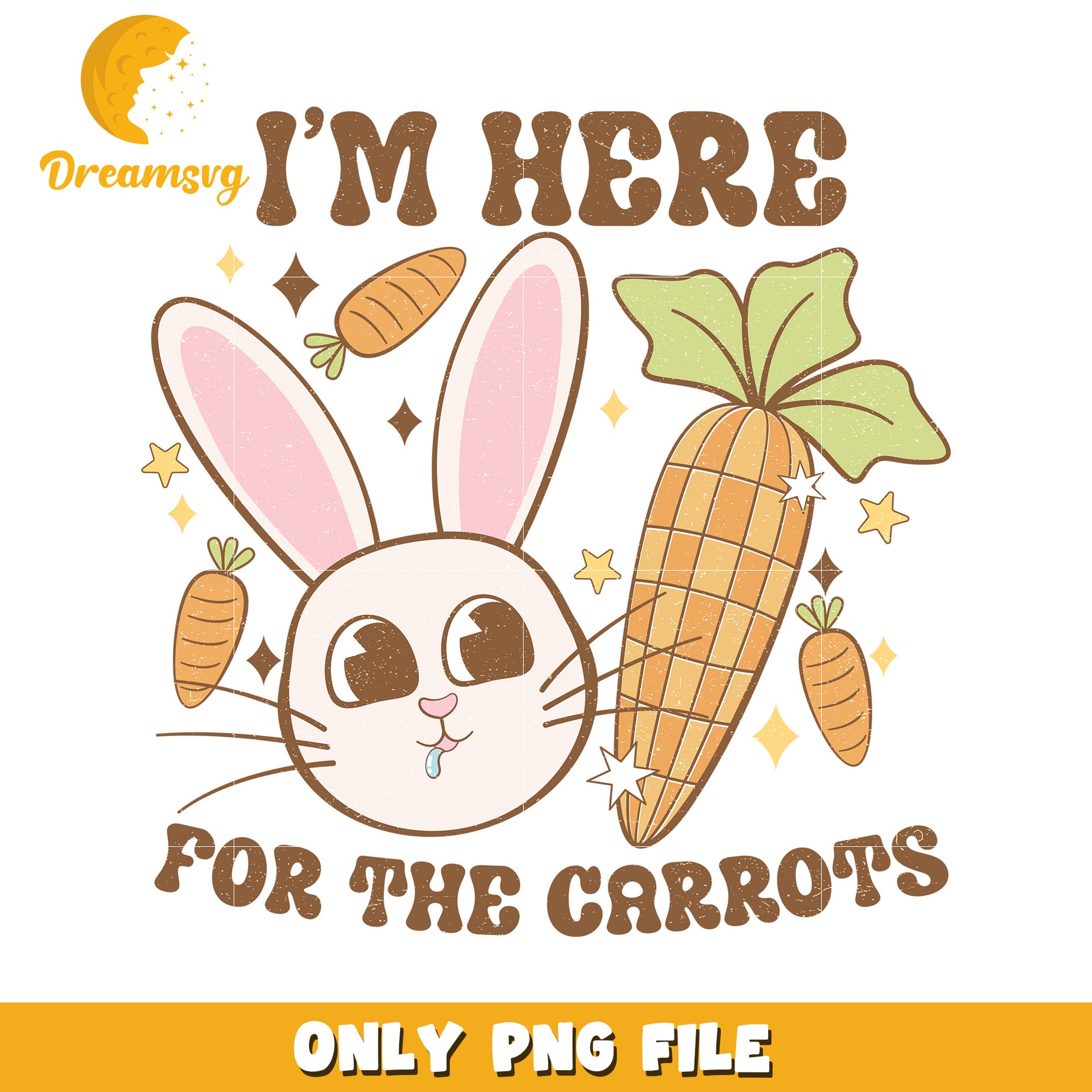 Cute Rabbit Design PNG Here for the Carrots Fun Art