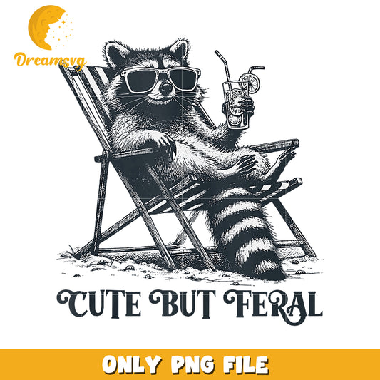 Cute Raccoon Beach PNG  Feral Animal Design