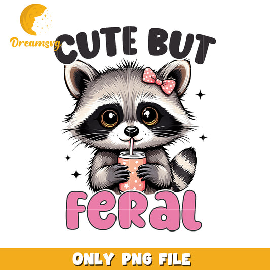 Cute Raccoon PNG Cute But Feral Design