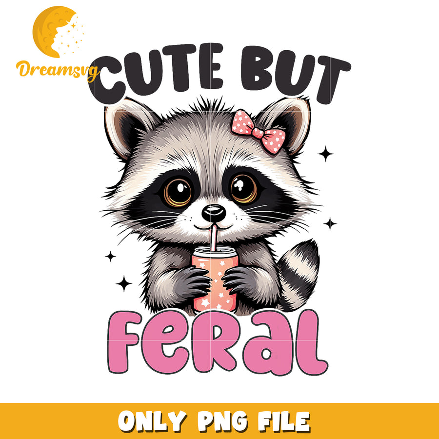 Cute Raccoon PNG Cute But Feral Design
