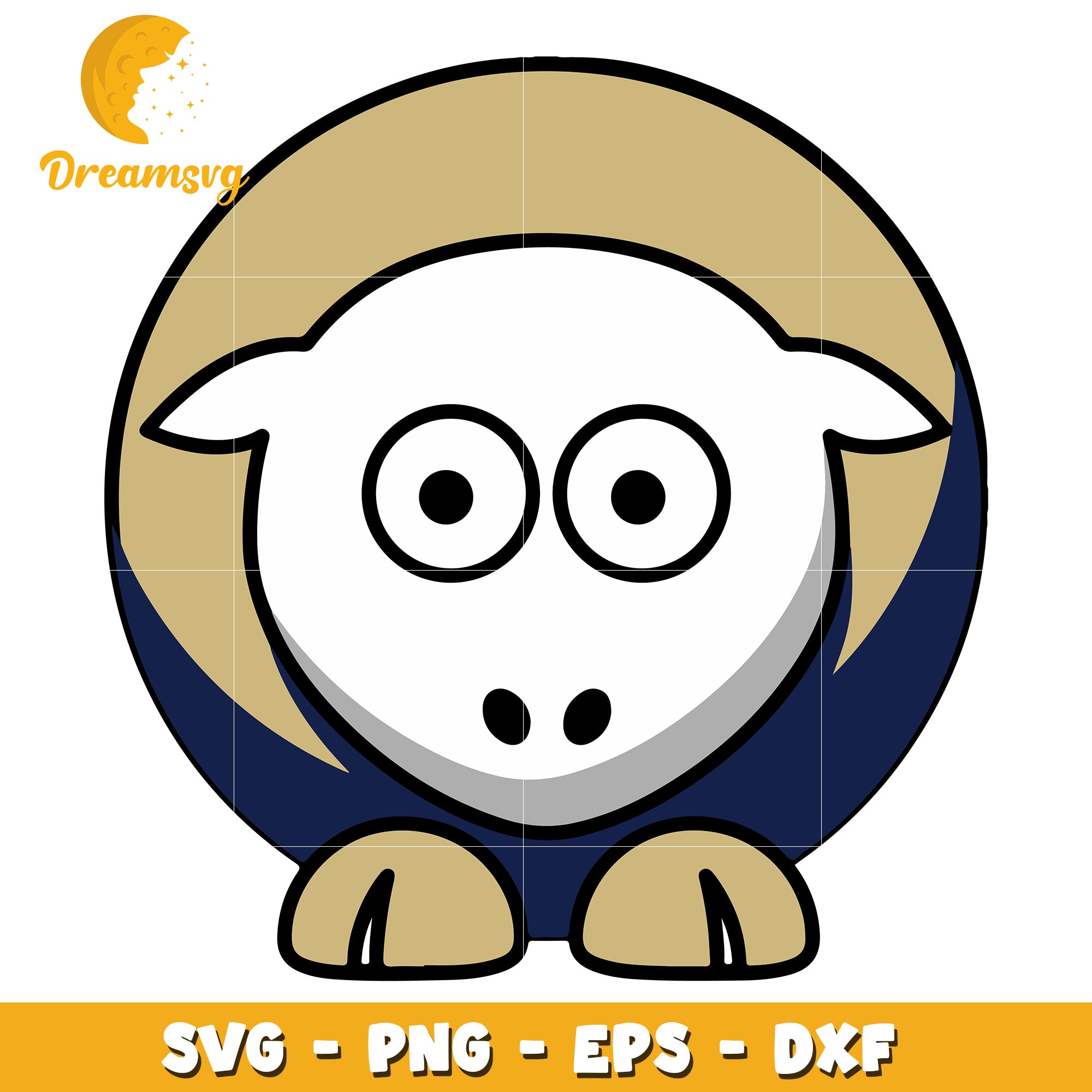 Cute Ram SVG PNG EPS DXF Files