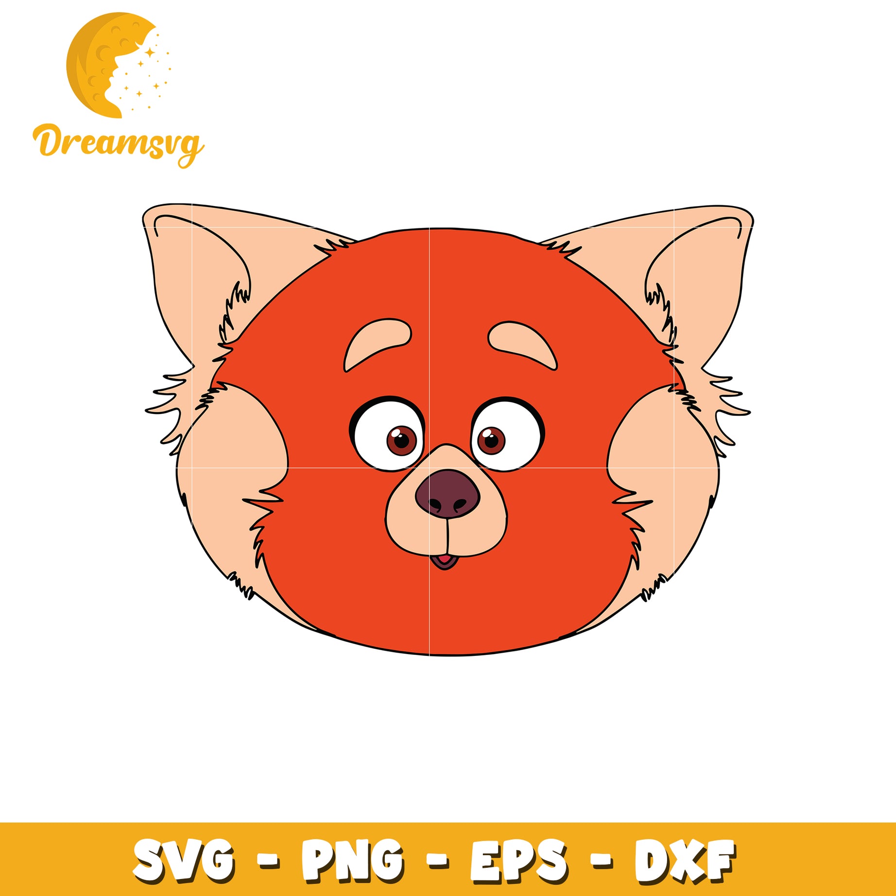 Cute Red Panda Face SVG PNG EPS DXF