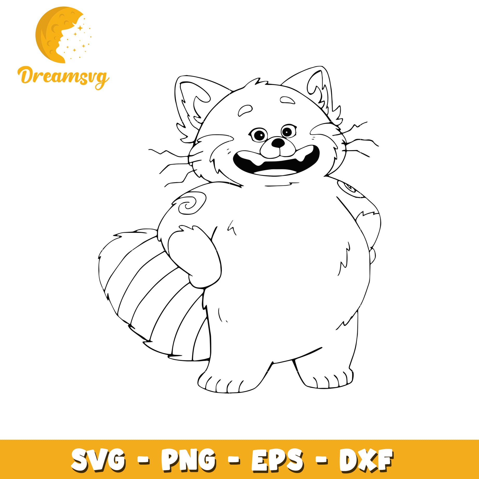 Cute Red Panda SVG Cut File