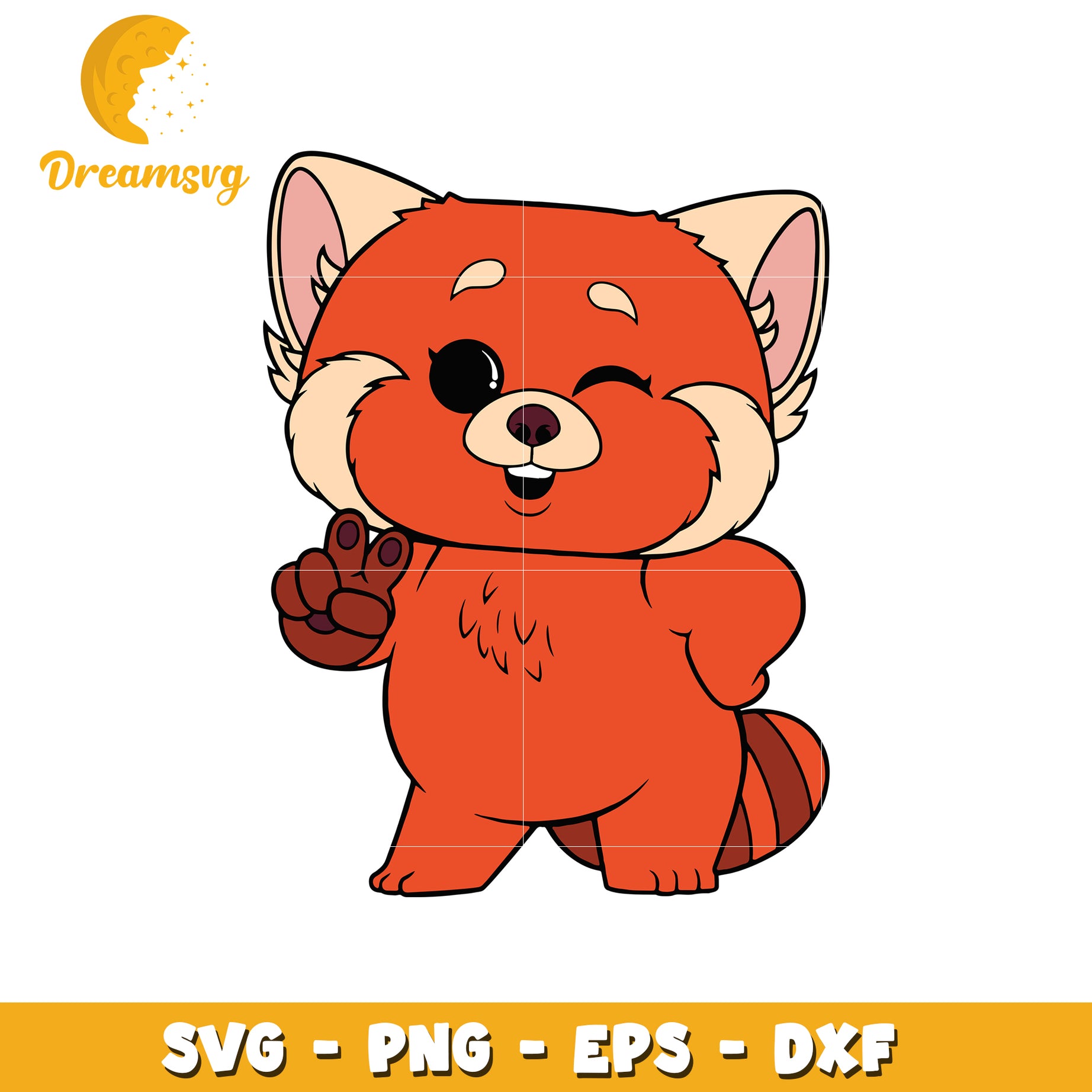 Cute Red Panda SVG PNG EPS DXF