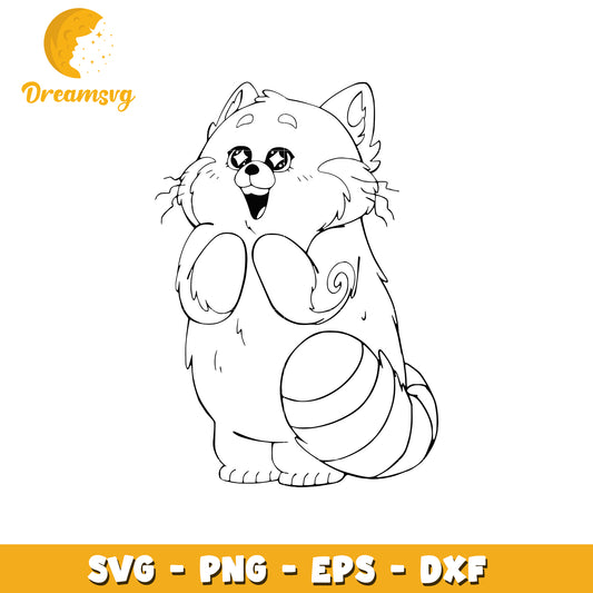 Cute Red Panda SVG PNG EPS DXF Coloring Page