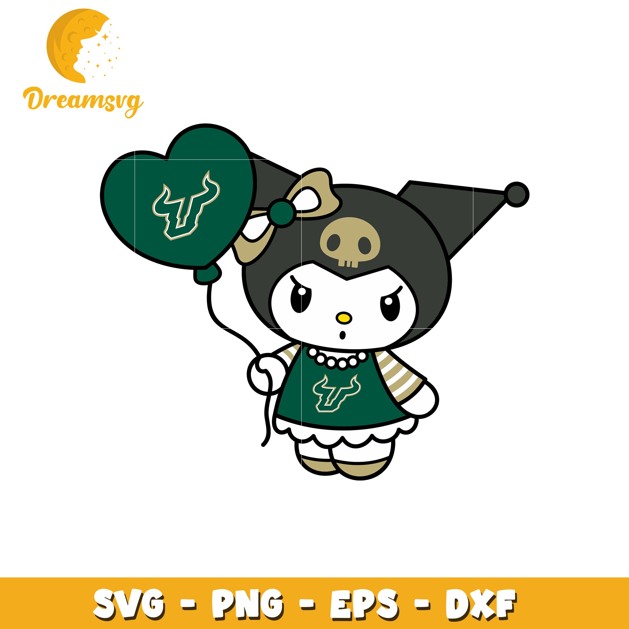 Cute SVG Design of Character with Heart Balloon