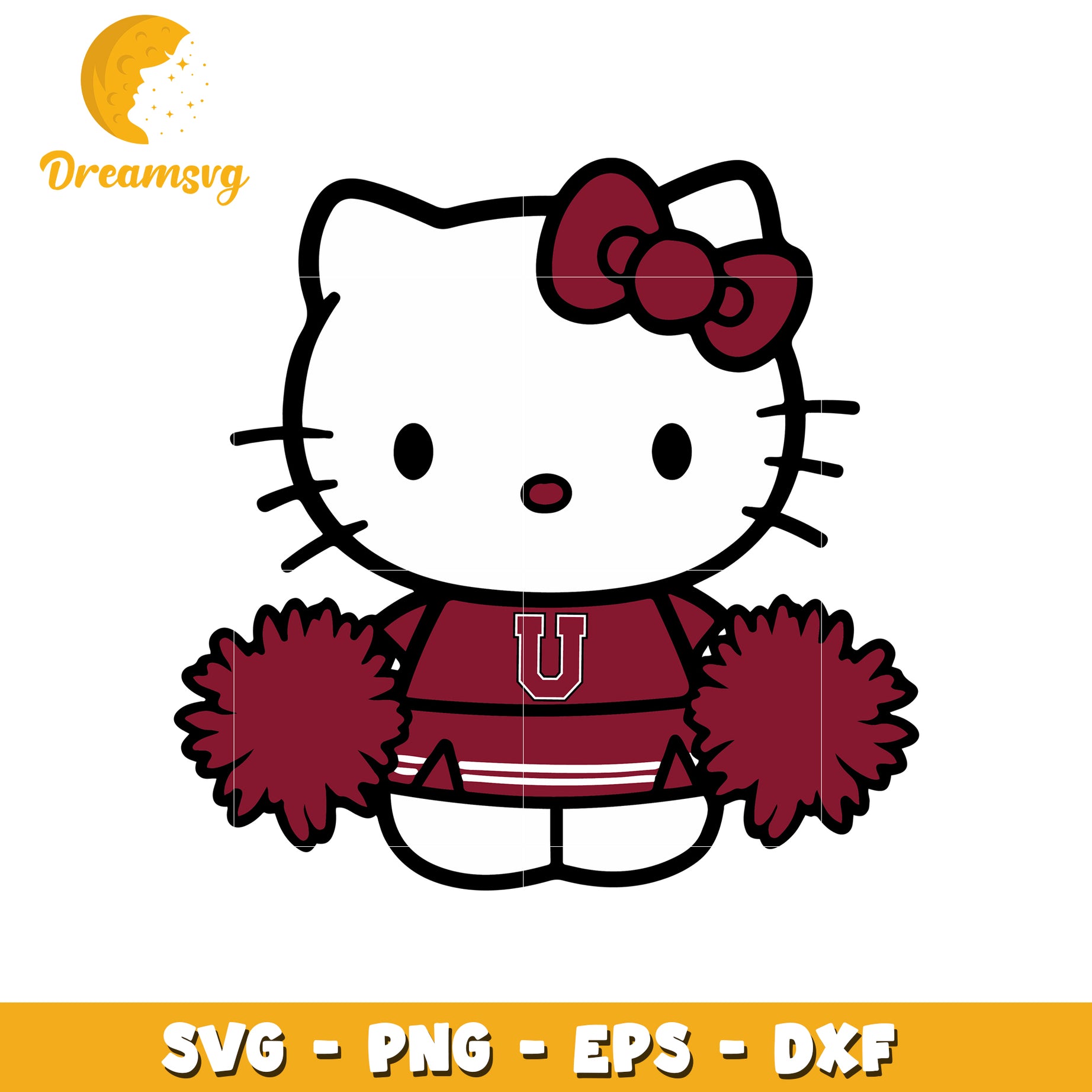 Cute SVG Design of Cheerleading Kitty Character