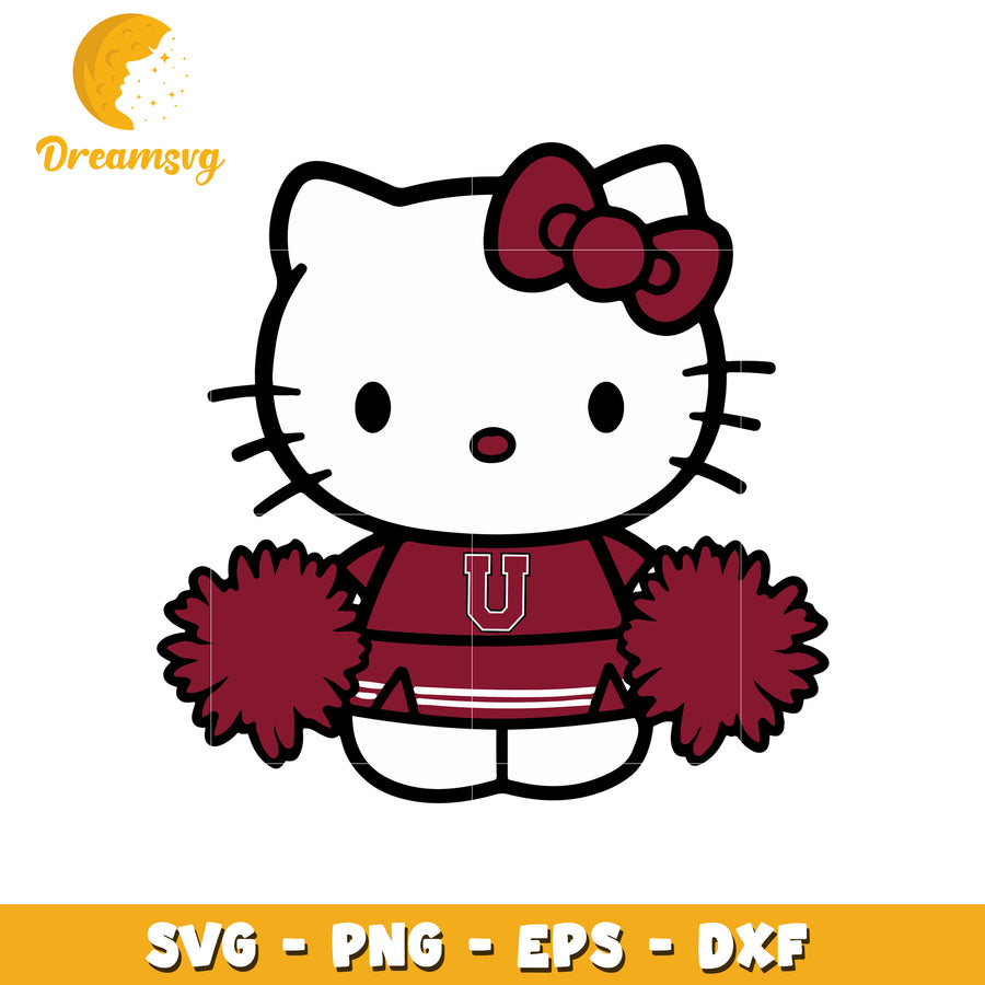 Cute SVG Design of Cheerleading Kitty Character