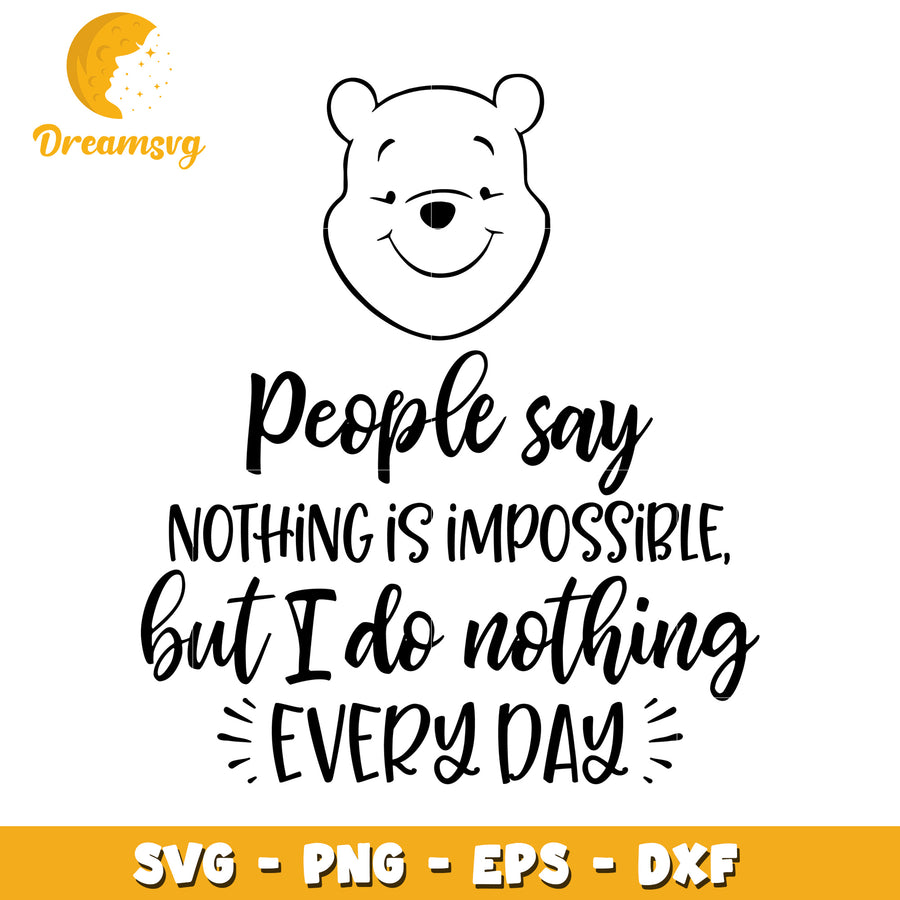 Cute SVG Design with Motivational Quote and Bear Graphic