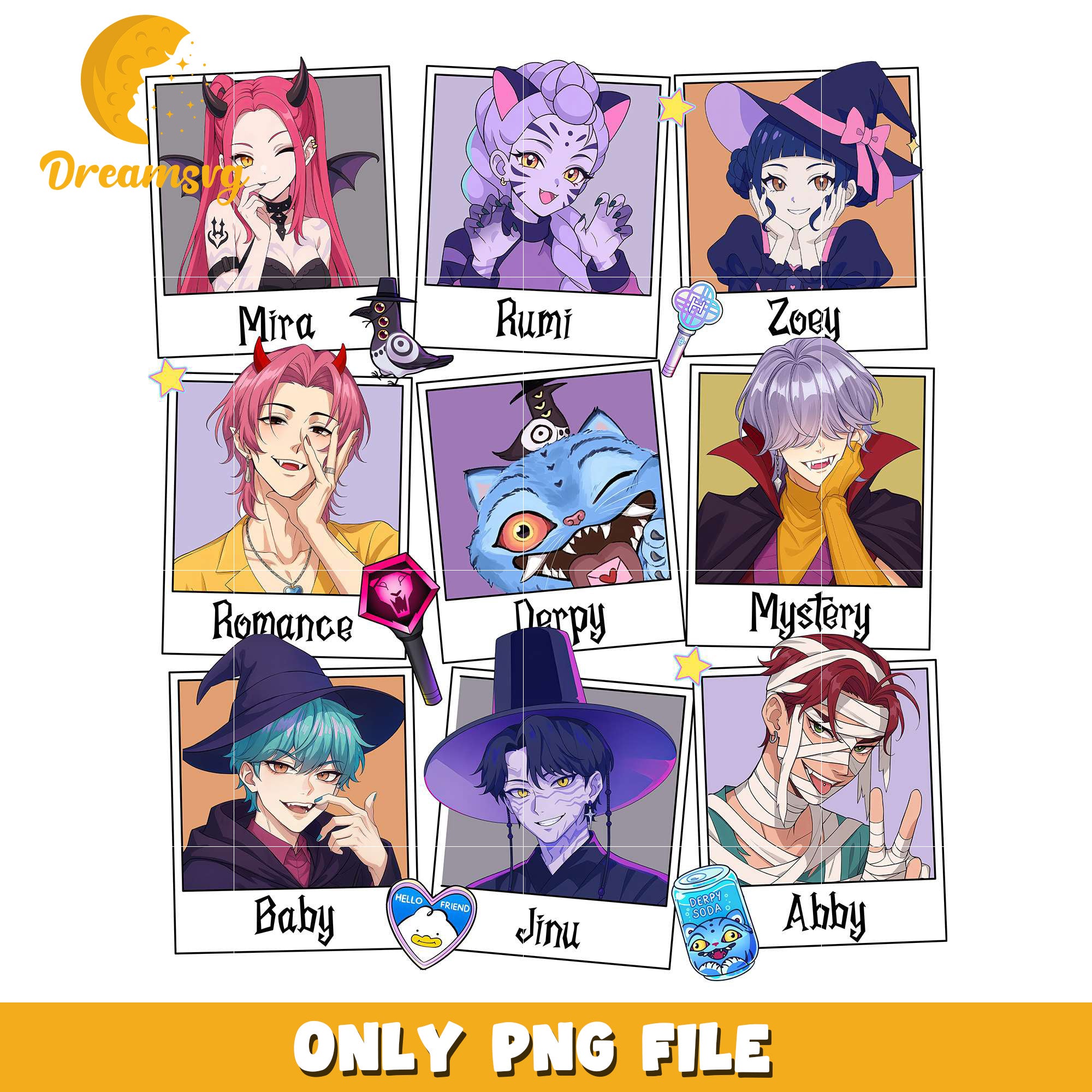 Cute Saja Boys Huntrix Spooky Halloween Kpop Demon Hunters png