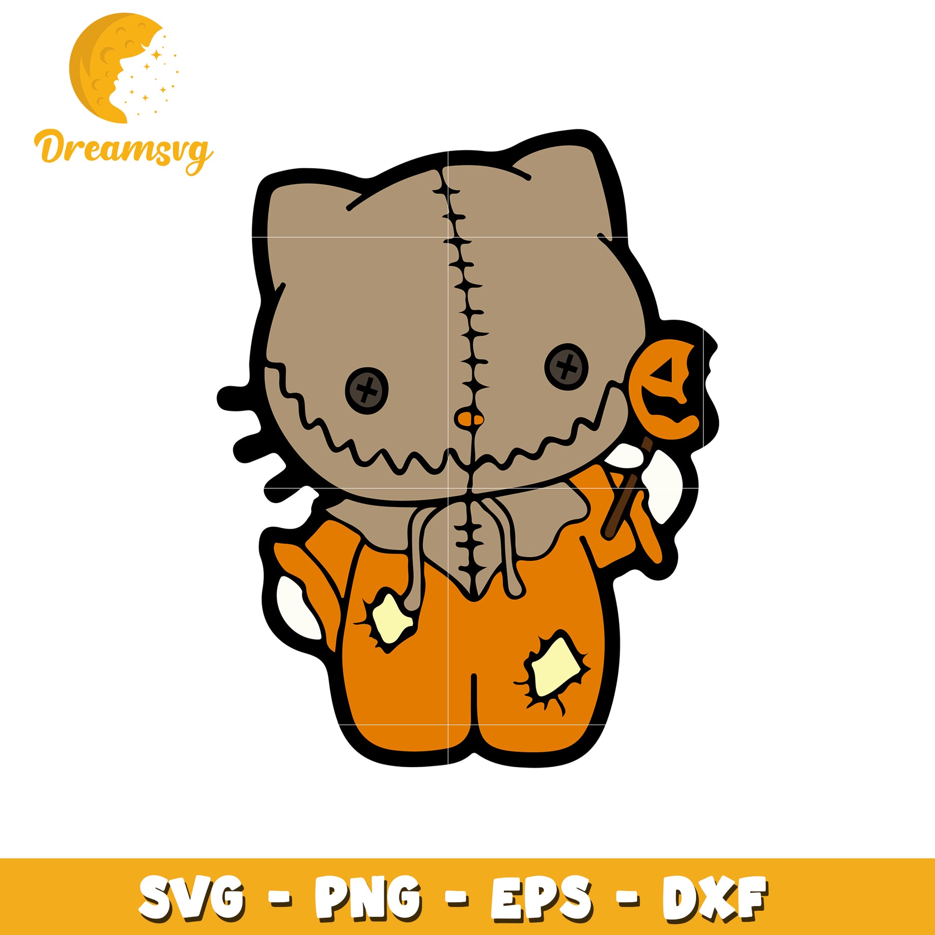 Cute Scarecrow SVG Halloween Illustration for Crafting