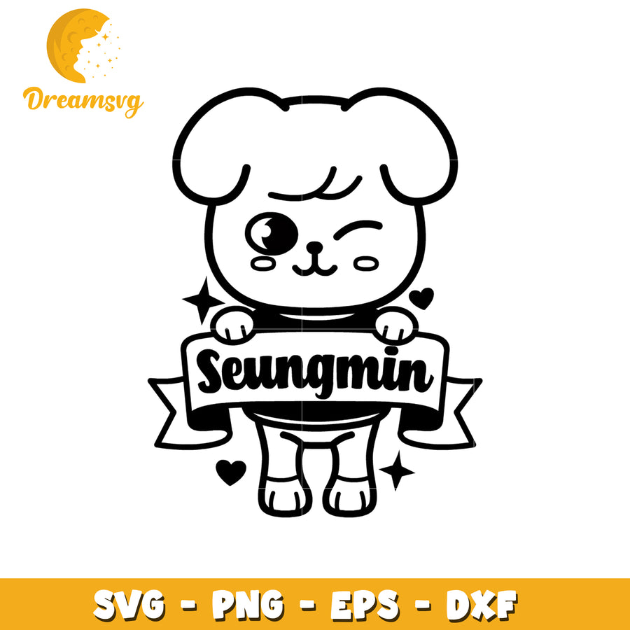 Cute Seungmin Dog SVG Cut File