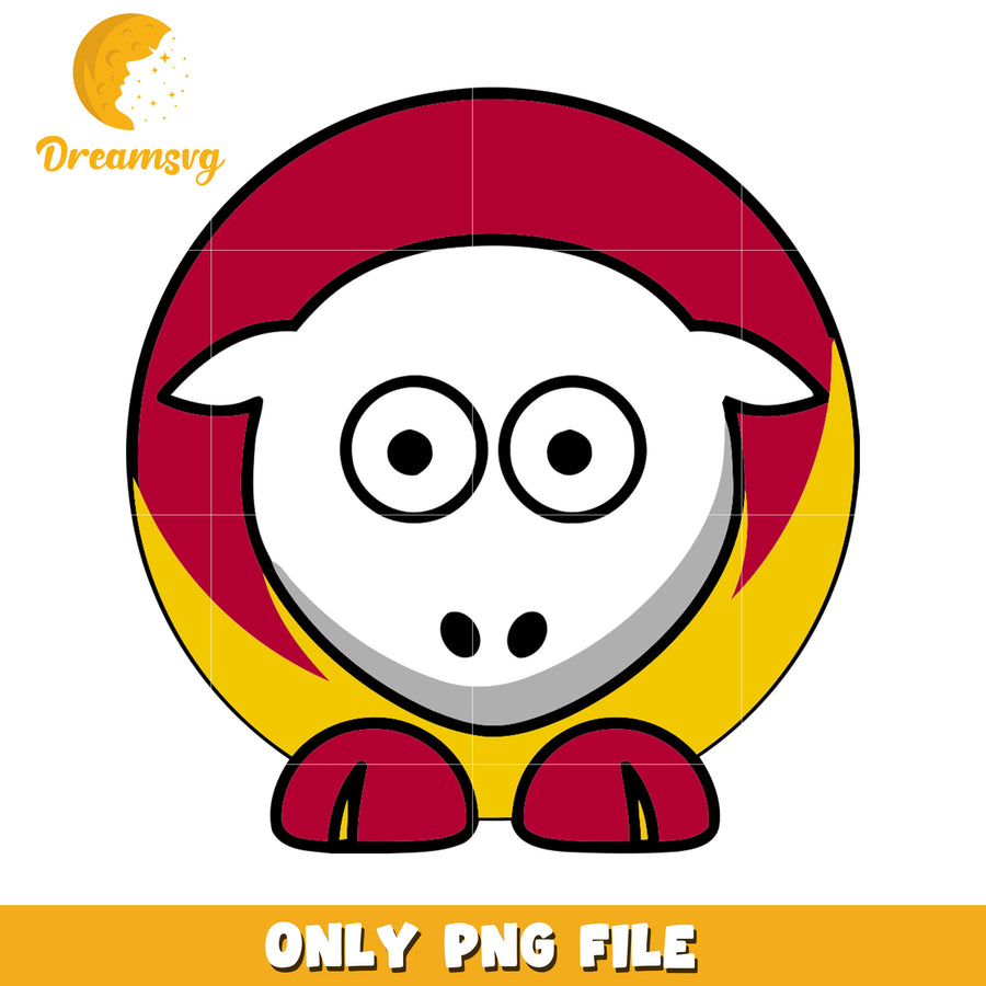 Cute Sheep PNG Football Design