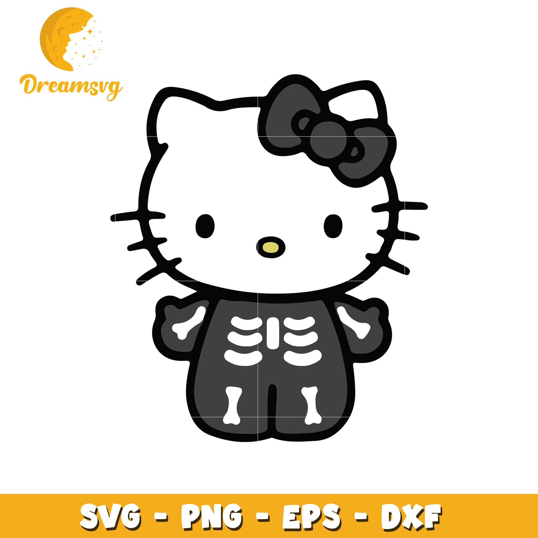 Cute Skeleton Cat SVG Design for Halloween Crafts and Projects