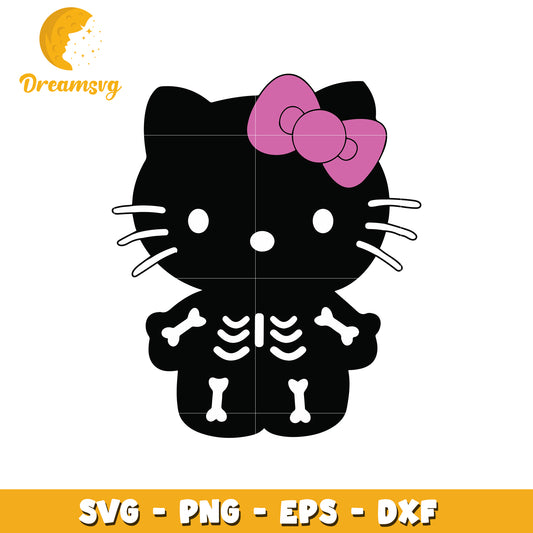 Cute Skeleton Kitty SVG File for Fun Craft Projects and Designs
