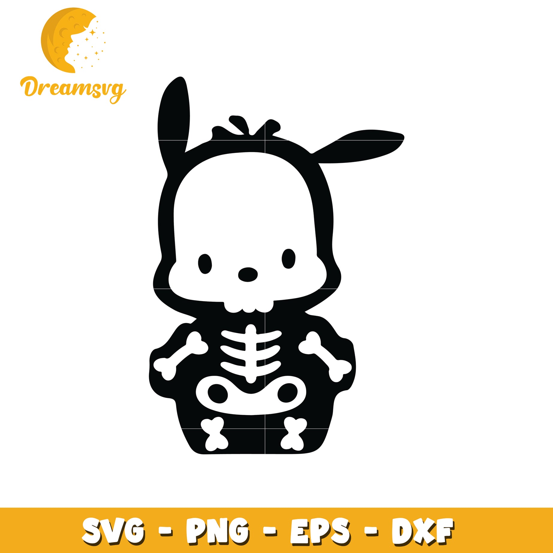 Cute Skeleton Puppy SVG Cut File