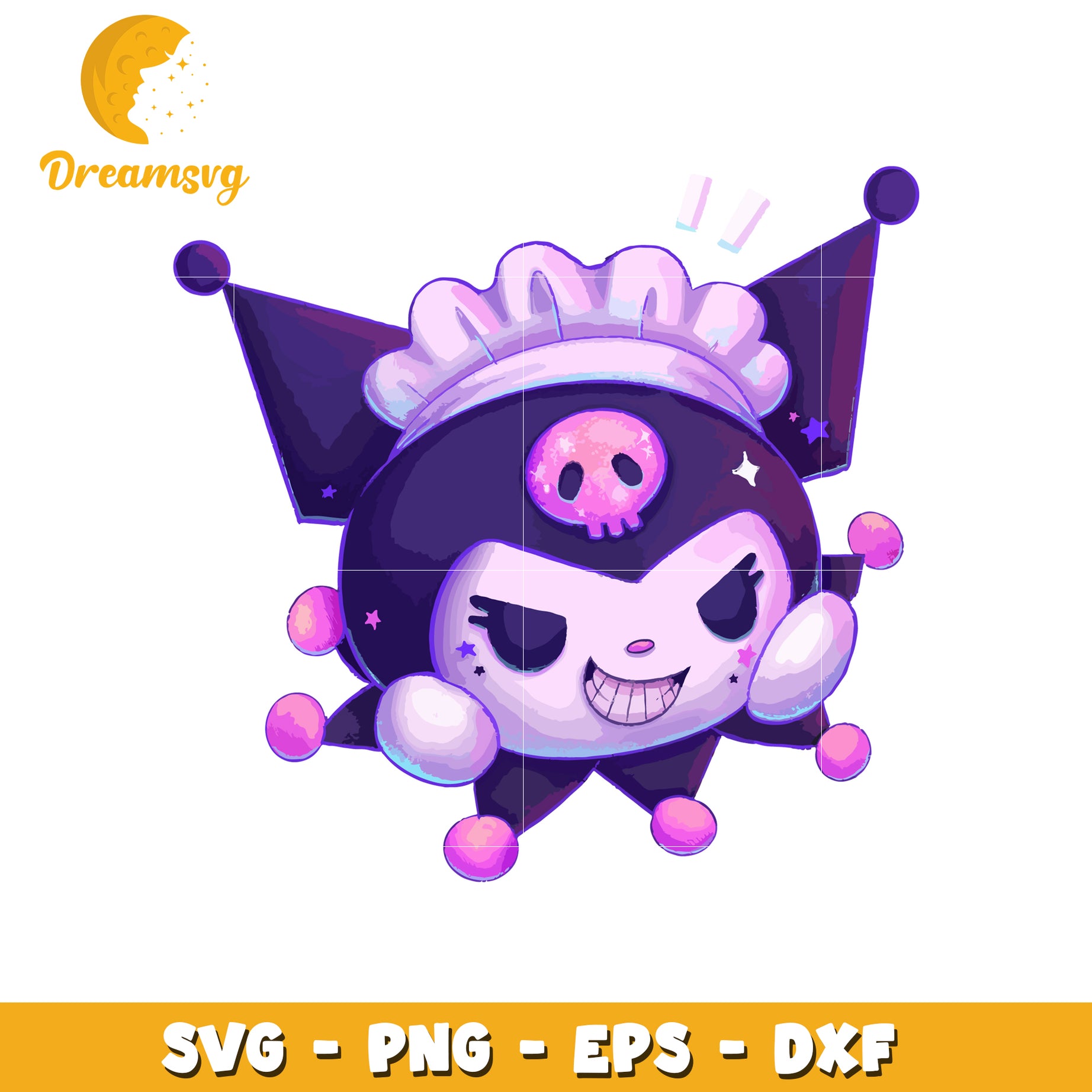 Cute Skull Clown Character SVG for Arts and Crafts Projects