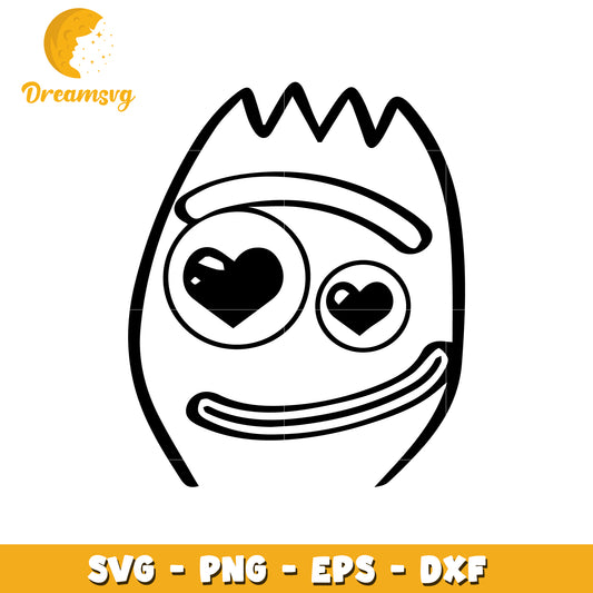 Cute Smiling Character SVG File for Crafts and Design