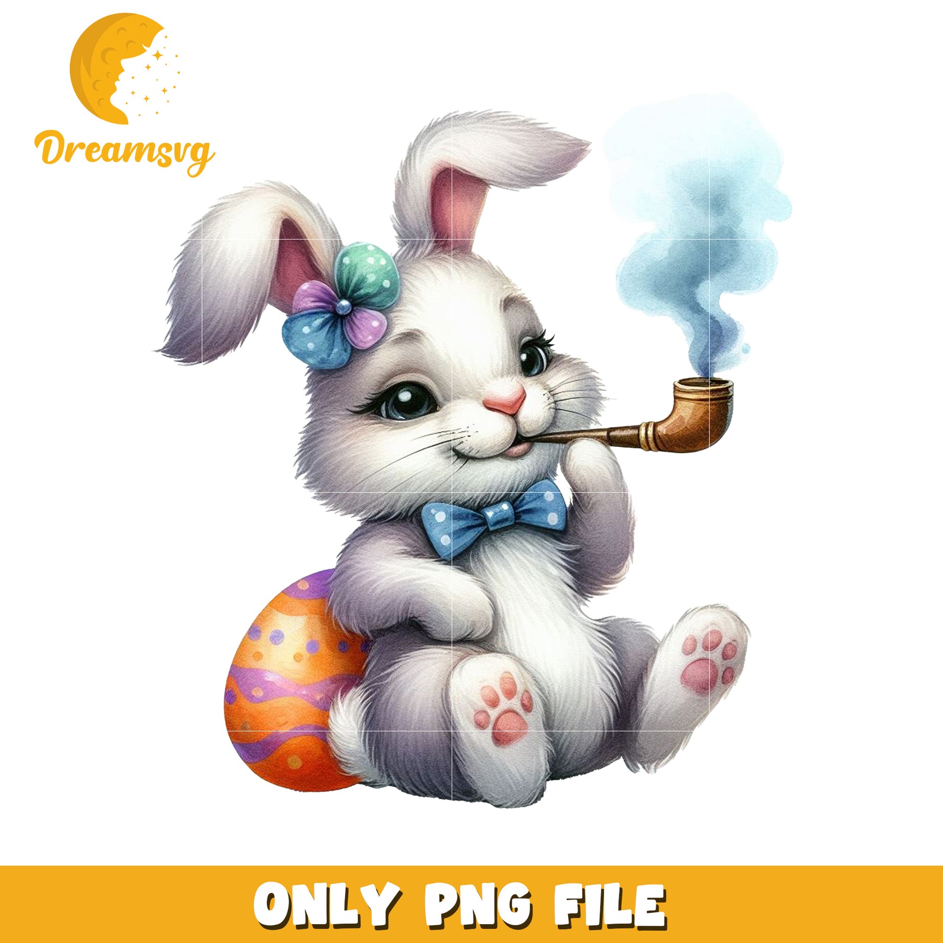 Cute Smoking Bunny Easter PNG