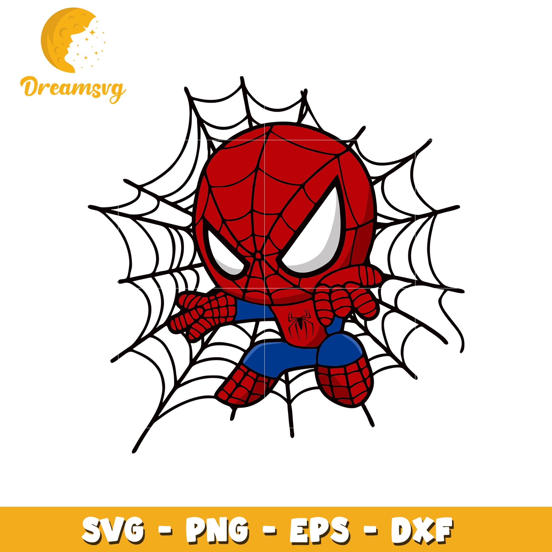 Cute Spider-Man SVG Web PNG EPS DXF