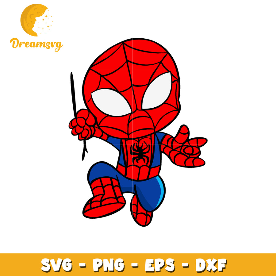 Cute Spider Hero SVG Clipart for Creative Projects