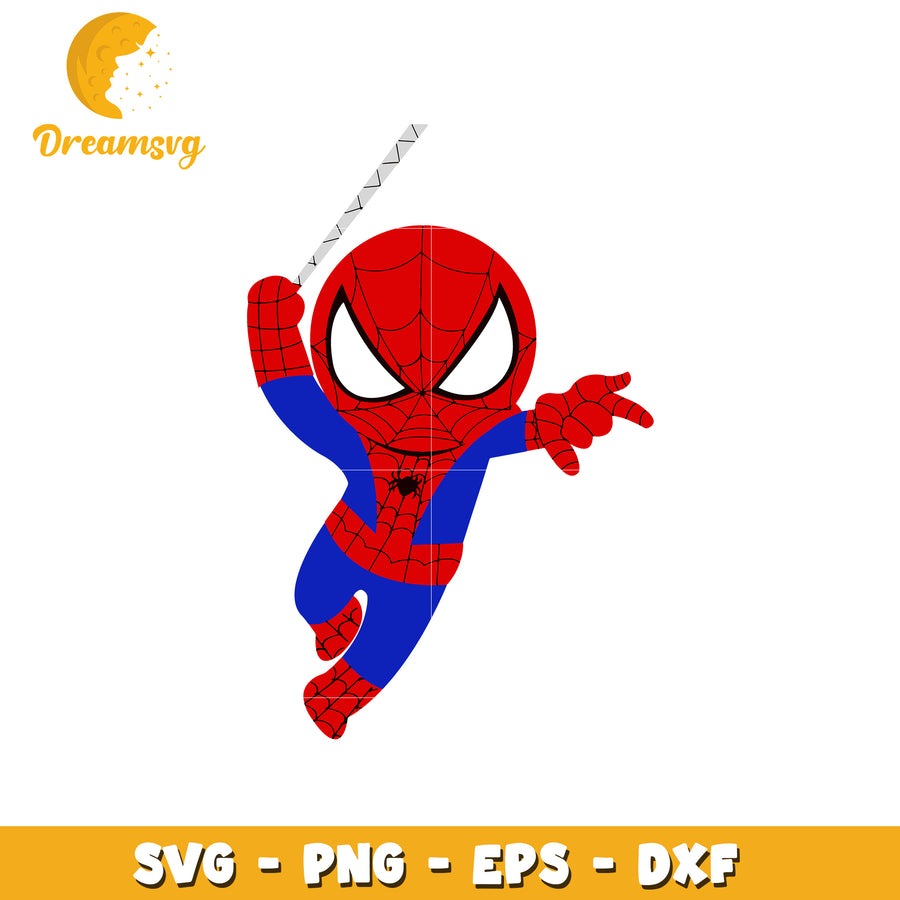 Cute Spider Hero SVG for Kids Crafts and Projects