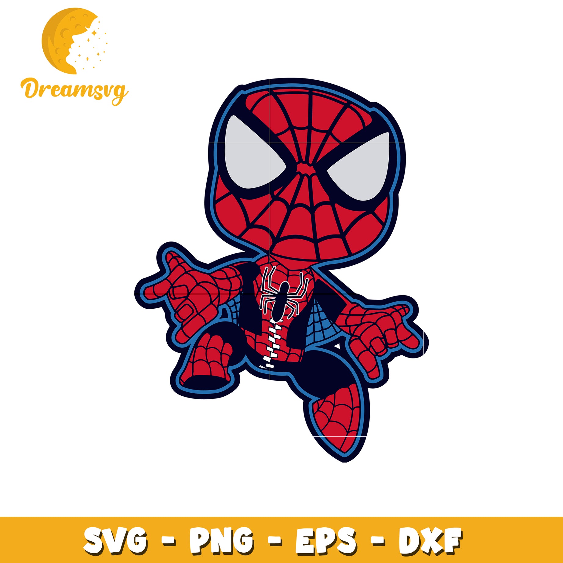 Cute SpiderMan SVG PNG EPS DXF Files