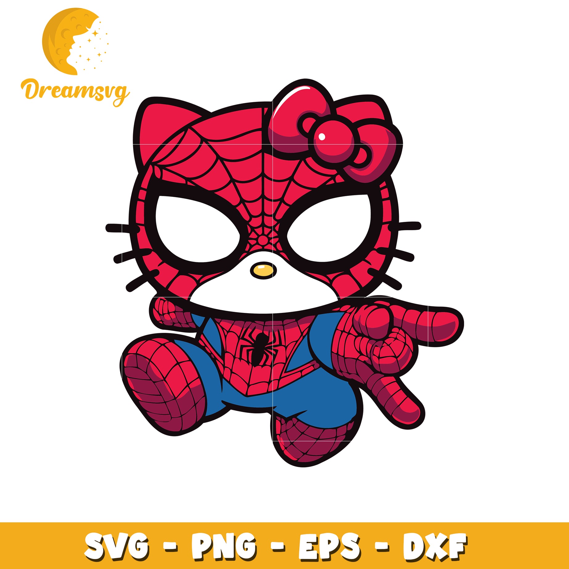 Cute Spiderman Hello Kitty SVG for Crafting and Design Projects