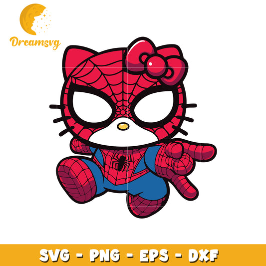 Cute Spiderman Hello Kitty SVG for Crafting and Design Projects