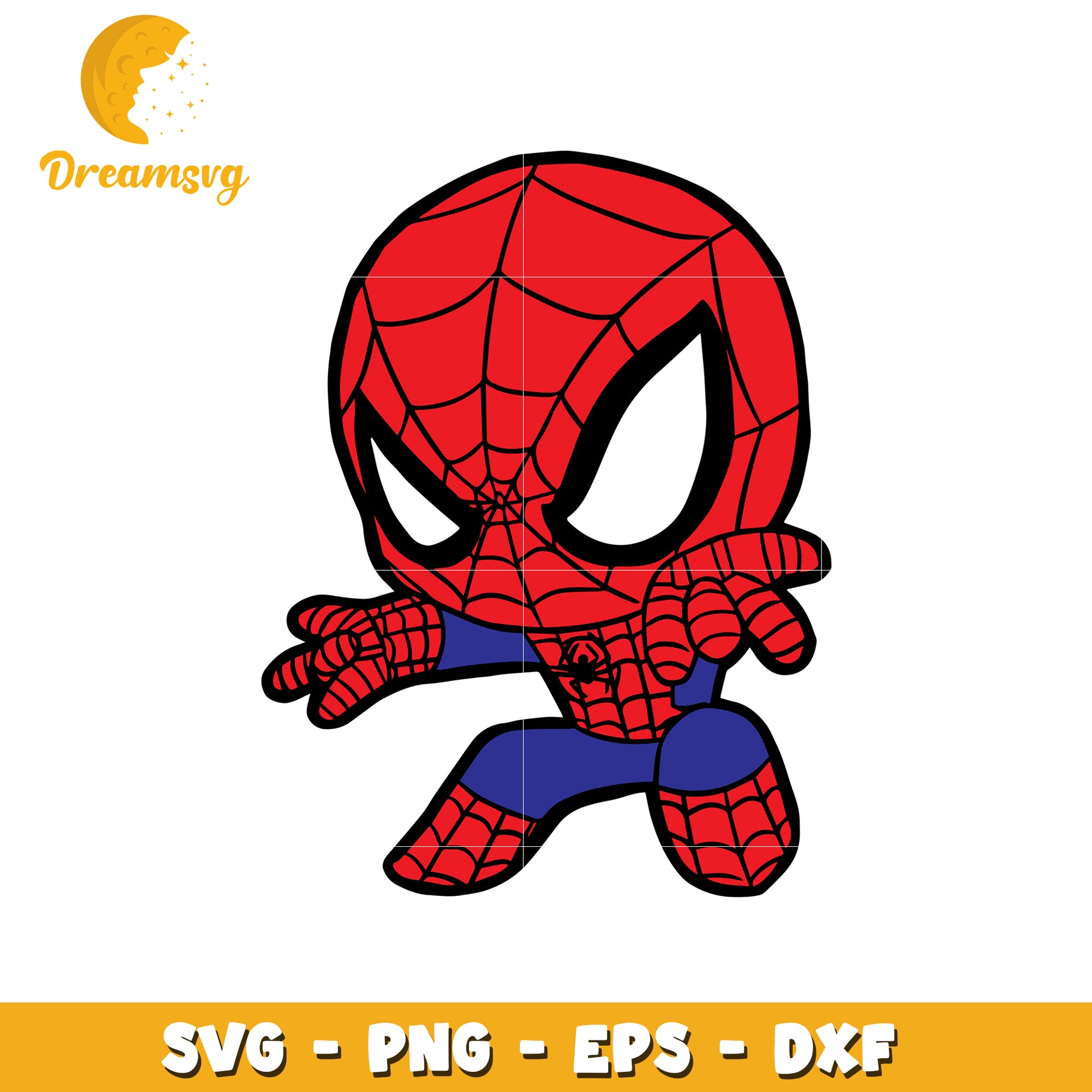 Cute Spiderman PNG, SVG, EPS, DXF for Crafts