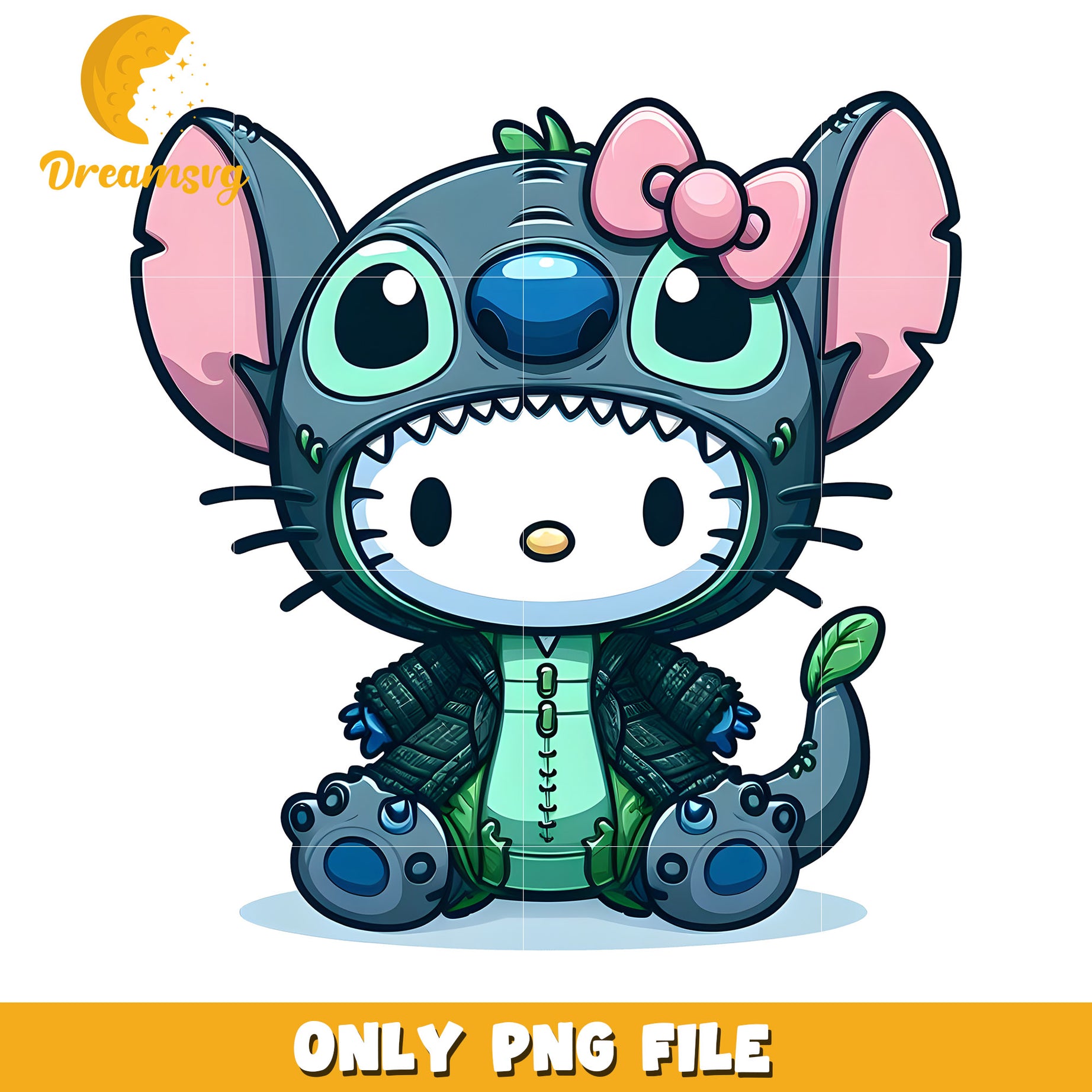 Cute Stitch Hello Kitty PNG Download